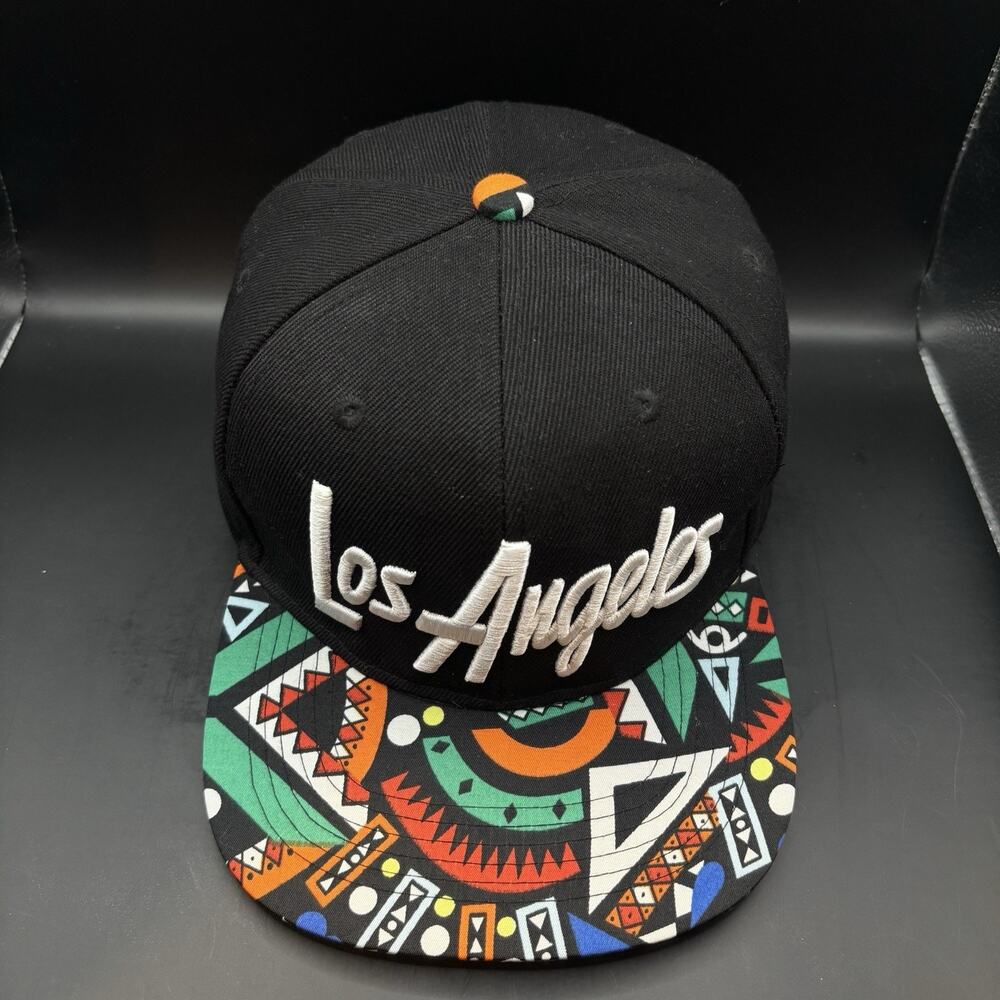 Los Angeles SnapBack Hat Cap Script Multicolor Geometric Abstract - Picture 2 of 5